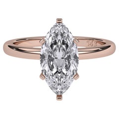Bague de mariage solitaire taille marquise GH couleur SI pureté diamant naturel 0.50 carat 