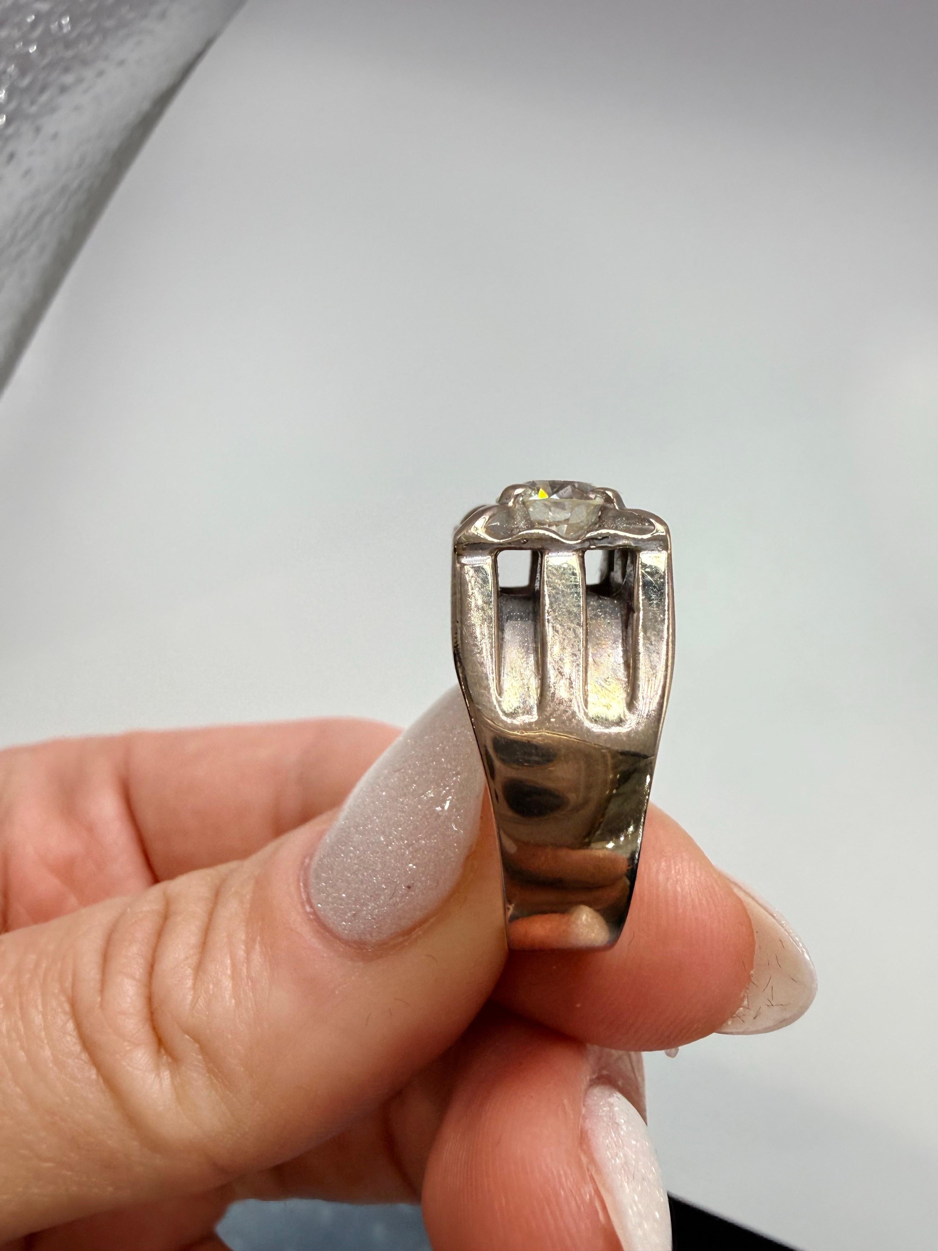 da uomo o donna Anello con diamante da uomo 0,50ct Oro 14KT classico in vendita
