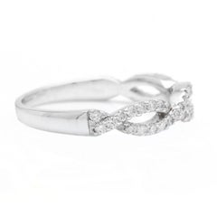 0.50 Carat Natural Diamond 14 Karat Solid White Gold Band Ring