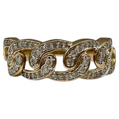 0.50ct Natural Diamond Cuban Ring 10K Yellow Gold Size 10