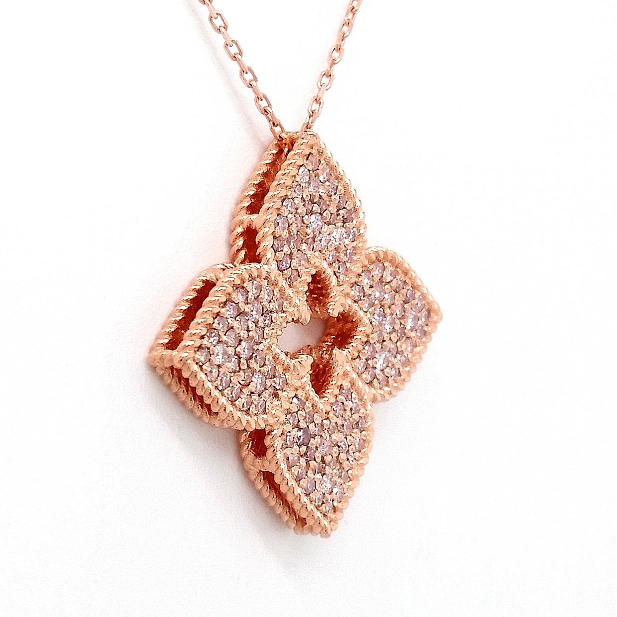 rose gold pink diamond necklace