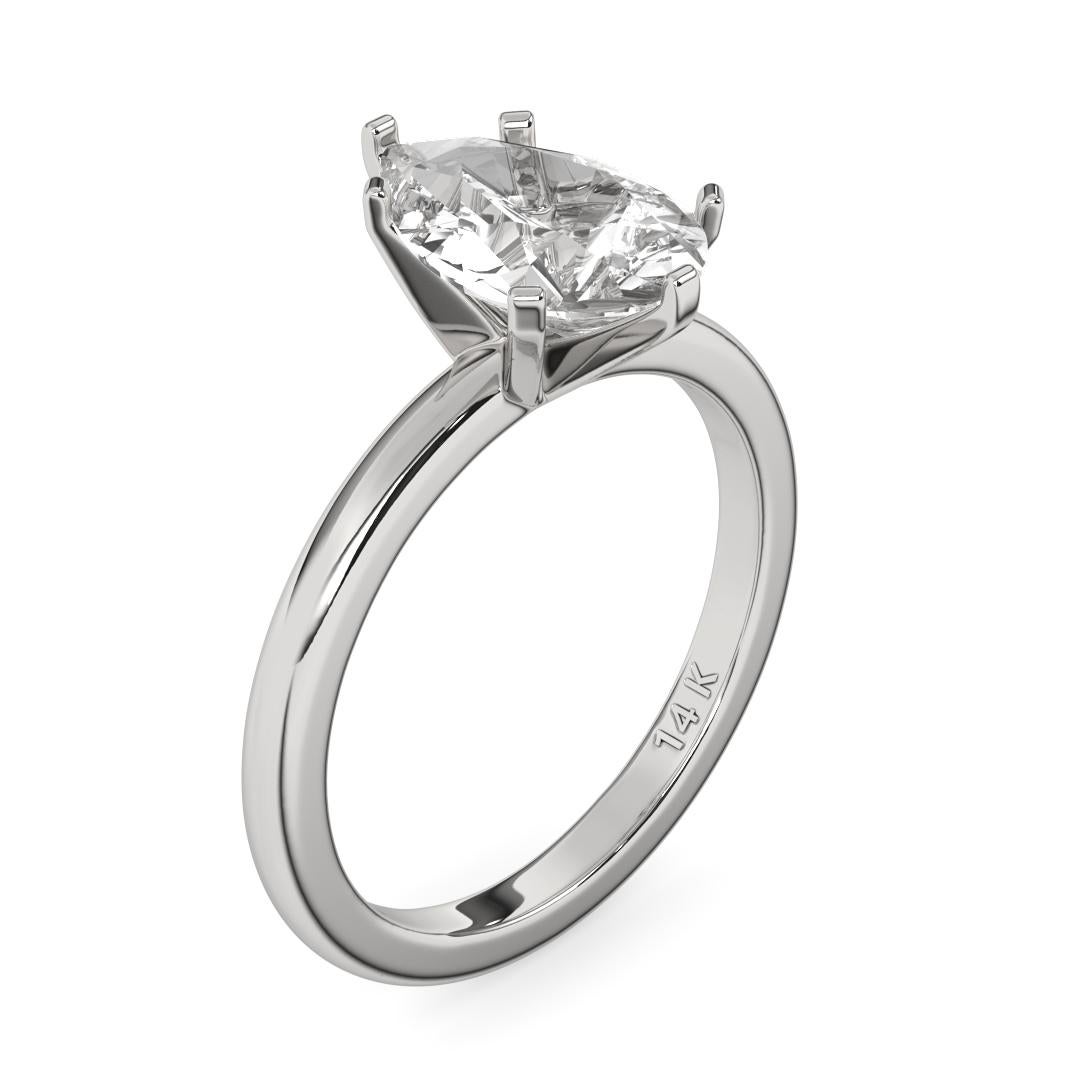 0.50CT Pear Cut Solitaire GH Color I1 Clarity Natural Diamond Wedding Ring For Sale 4