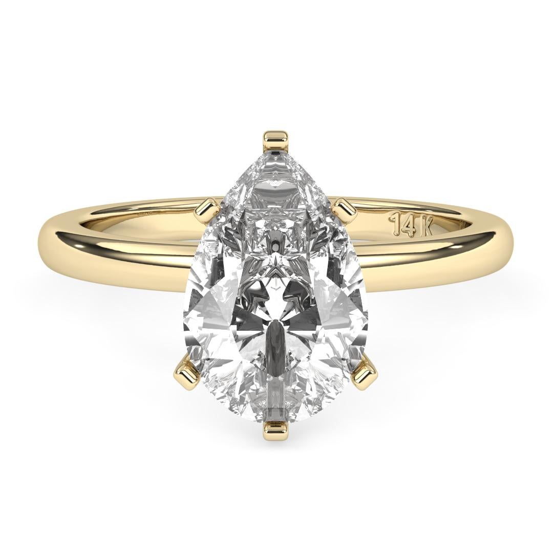 0.50CT Pear Cut Solitaire GH Color I1 Clarity Natural Diamond Wedding Ring For Sale 5