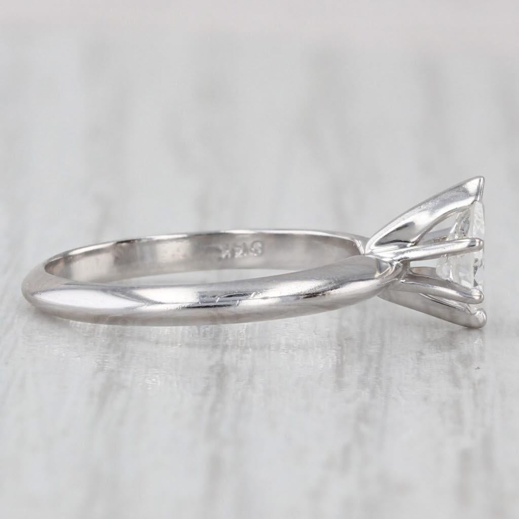 Gemstone Information:
- Natural Diamond -
Carats - 0.50ct 
Cut - Pear
Color - H
Clarity - SI2
GIA - 6147584925

Metal: 14k White Gold 
Weight: 2.3 Grams 
Stamps: 14k
Face Height: 8 mm 
Rise Above Finger: 6.5 mm
Band / Shank Width: 2.1 mm

This ring