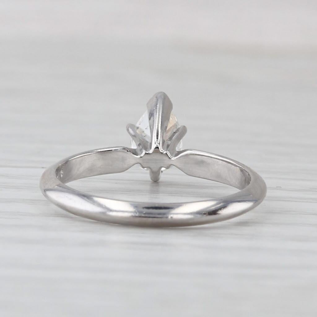 Pear Cut 0.50ct Pear Diamond Solitaire Engagement Ring 14k White Gold Size 6 GIA For Sale