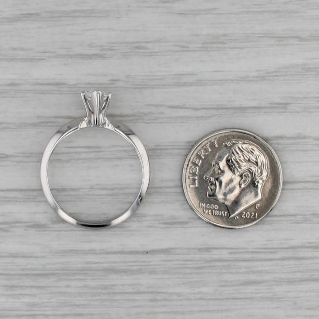 0.50ct Pear Diamond Solitaire Engagement Ring 14k White Gold Size 6 GIA For Sale 1