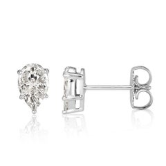 0.50ct Pear Shaped Mosaic Diamond Stud Earrings