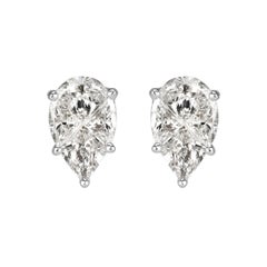 0.50ct Pear Shaped Mosaic Diamond Stud Earrings