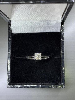 0.50ct Princess Diamond GIA Certified Engagement Ring In Platinum