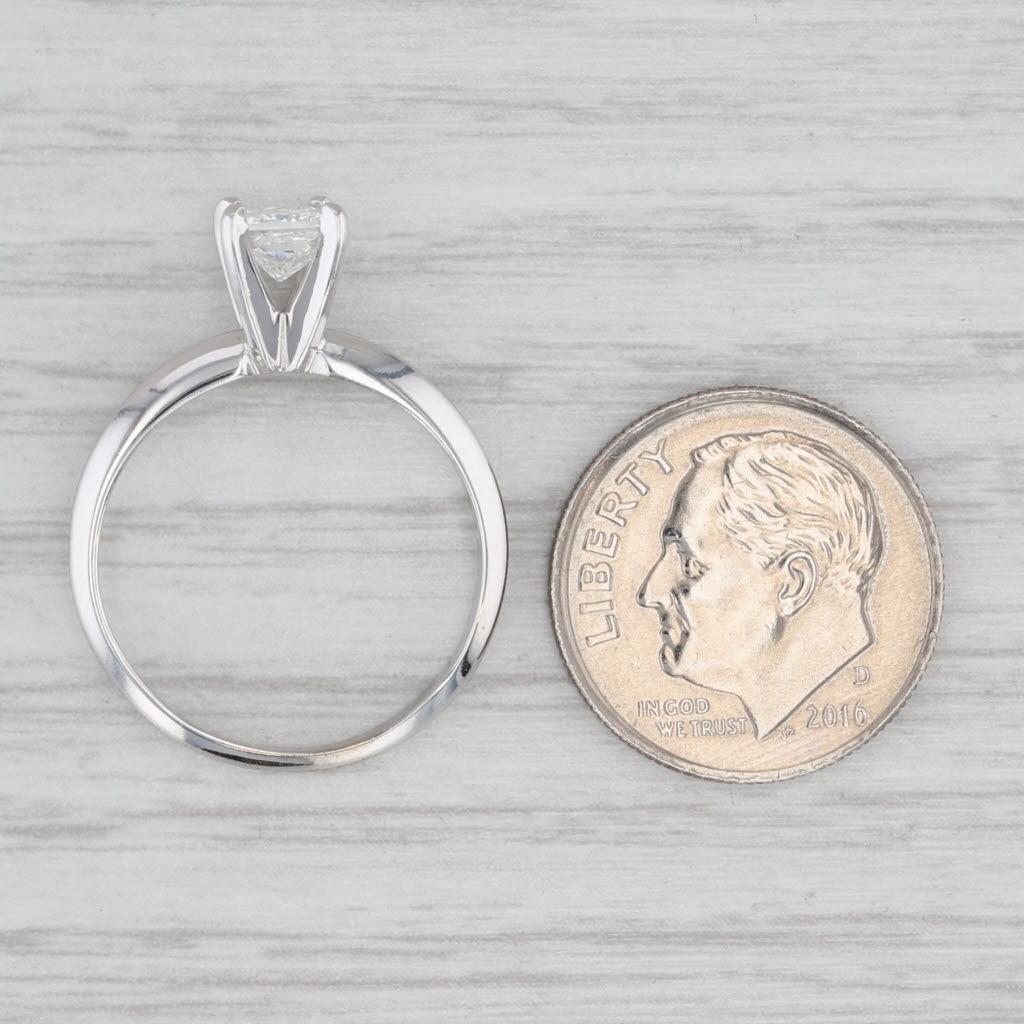 0.50ct Princesa Diamante Solitario Anillo de Compromiso Oro Blanco 14k Talla 6.5 en venta 1