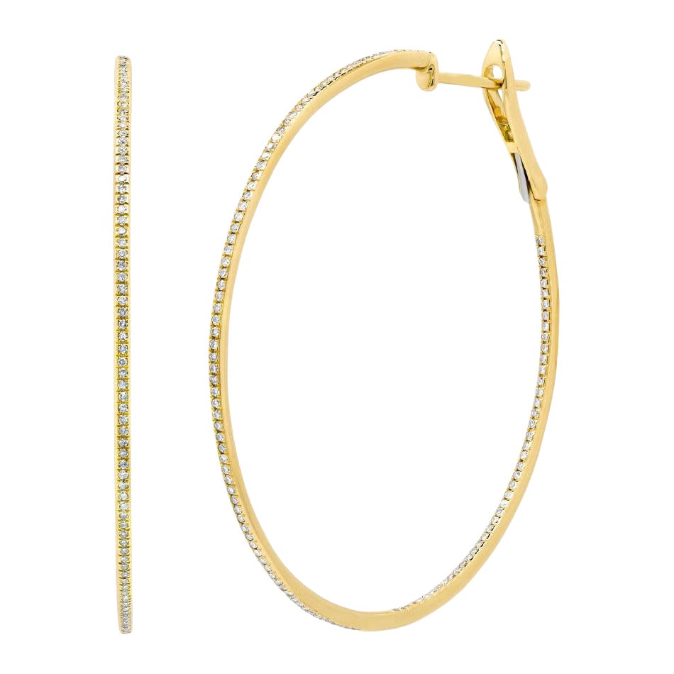 0.50ct Round Brilliant Cut Diamond Hoop Earrings in 14K Yellow Gold