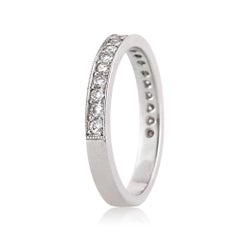 0.50ct Round Brilliant Cut Diamond Milgrain Wedding Band in Platinum