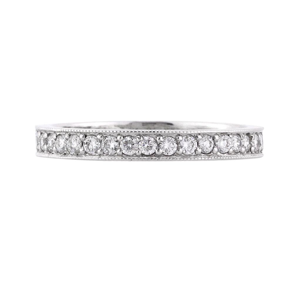 0.50ct Round Brilliant Cut Diamond Milgrain Wedding Band in Platinum