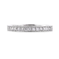 0.50ct Round Brilliant Cut Diamond Milgrain Wedding Band in Platinum