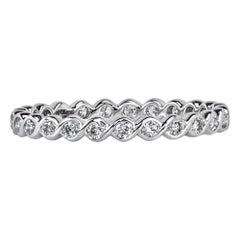0.50ct Round Brilliant Cut Diamond Twisted Eternity Band in 18k White Gold