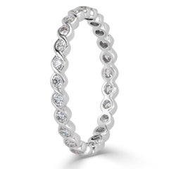 Bracelet éternité torsadé en platine avec diamant à taille ronde et brillante de 0,50ct