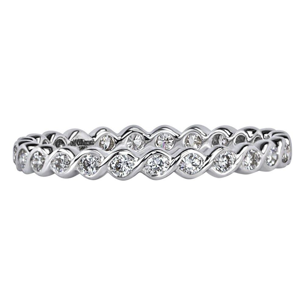 0.50ct Round Brilliant Cut Diamond Twisted Eternity Band in Platinum For Sale