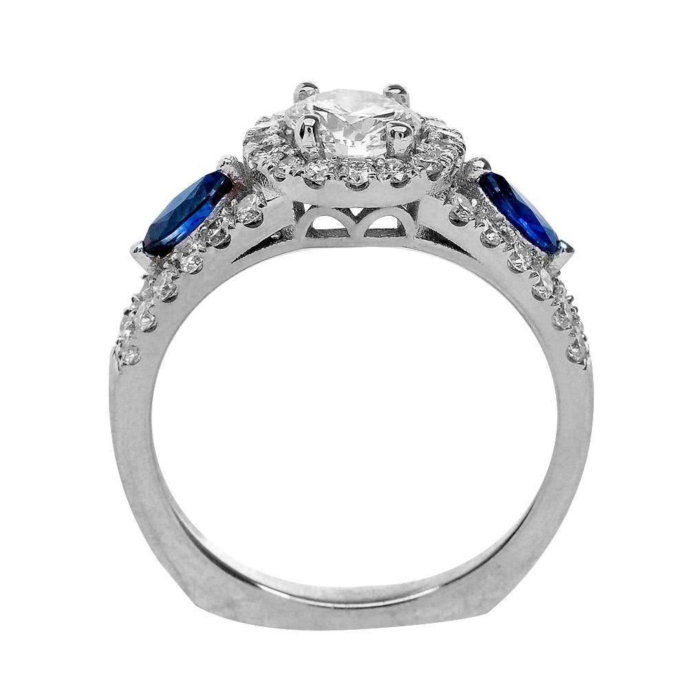 blue moissanite ring