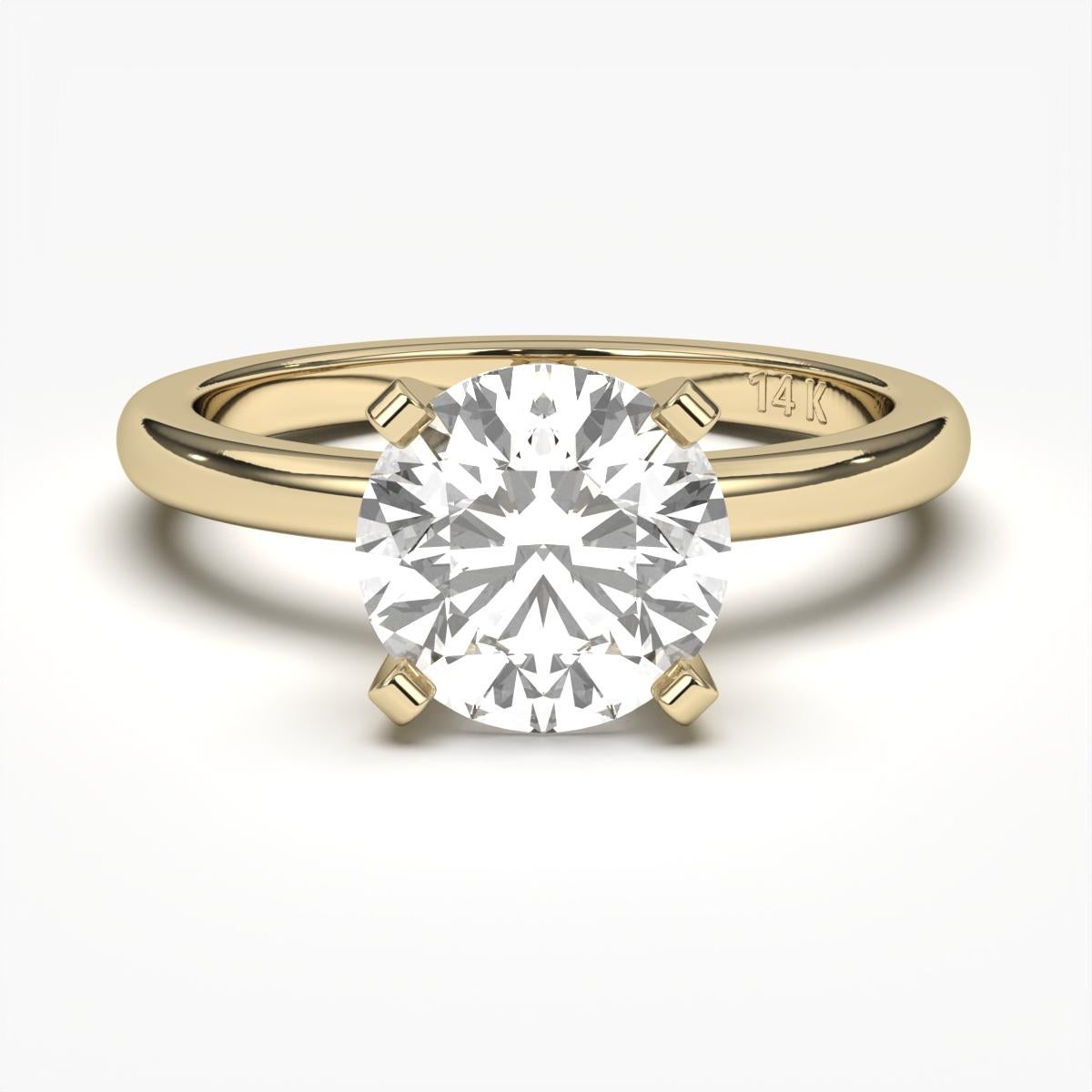 0.50CT Round Cut Solitaire GH-I1 Clarity Natural Diamond Wedding Ring For Sale 2
