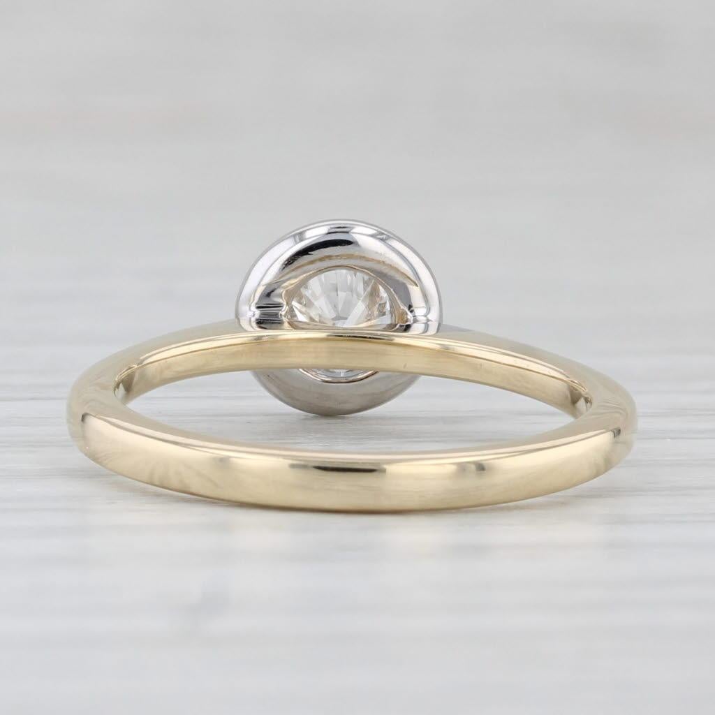 0.50ct Anillo de Diamante Solitario Redondo 14k Oro Amarillo Blanco Talla 6.75 Corte redondo