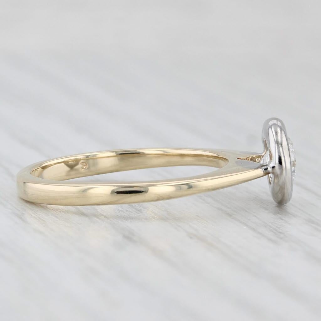 0.50ct Anillo de Diamante Solitario Redondo 14k Oro Amarillo Blanco Talla 6.75 en Bueno Estado en McLeansville, NC