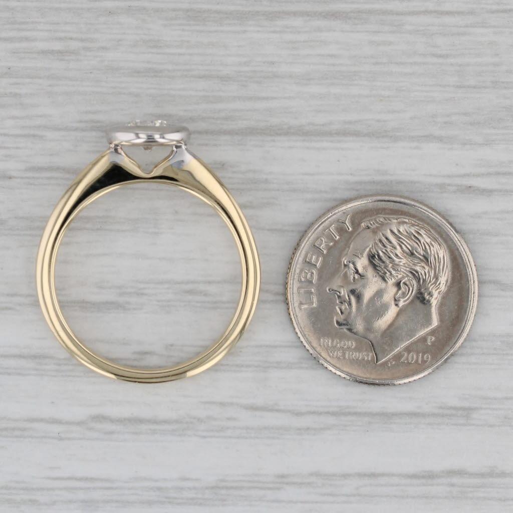 0.50ct Anillo de Diamante Solitario Redondo 14k Oro Amarillo Blanco Talla 6.75 2