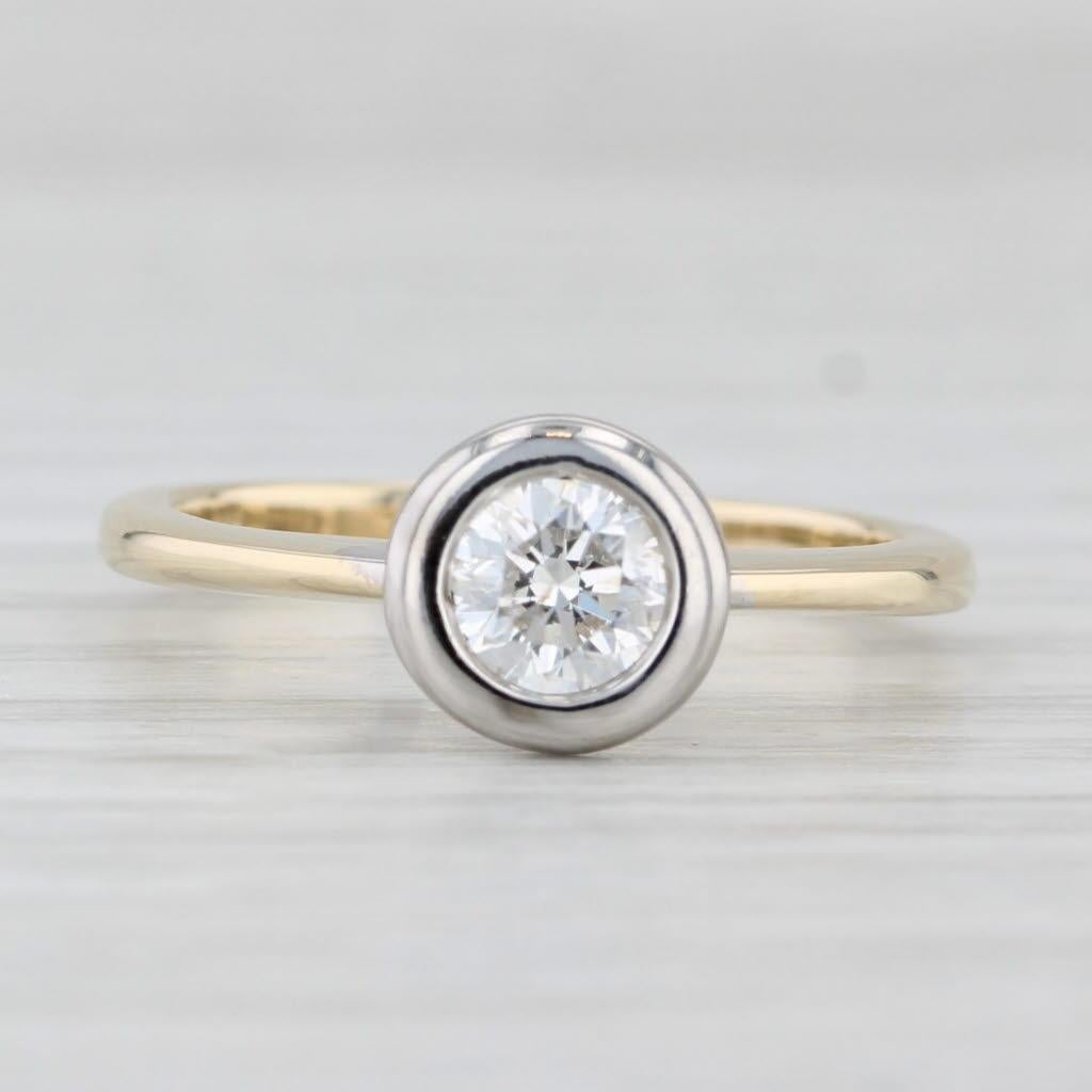 0.50ct Anillo de Diamante Solitario Redondo 14k Oro Amarillo Blanco Talla 6.75 3