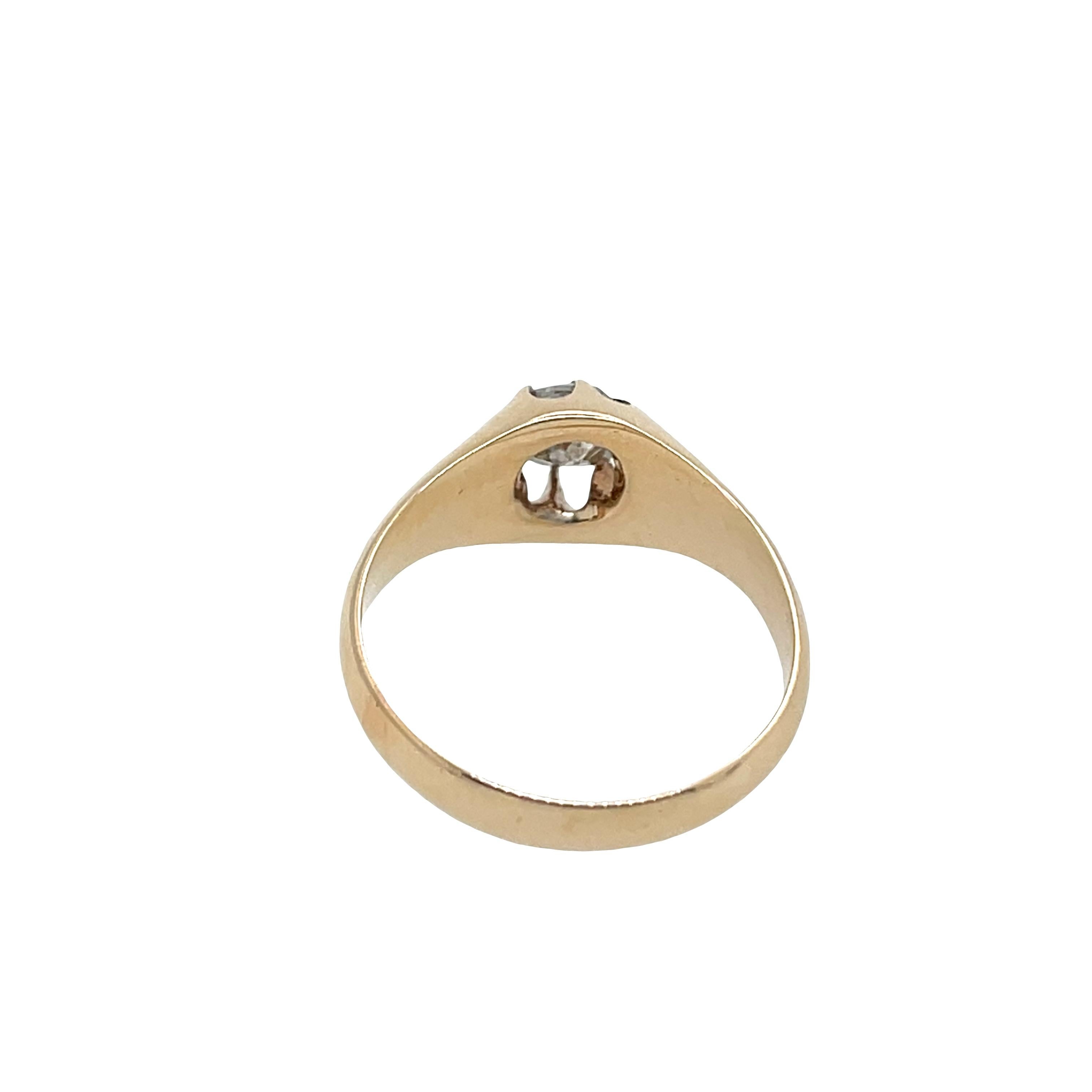 Taille vieille Europe Bague en or jaune 9ct avec diamant naturel de 0,50ct de taille victorienne en vente