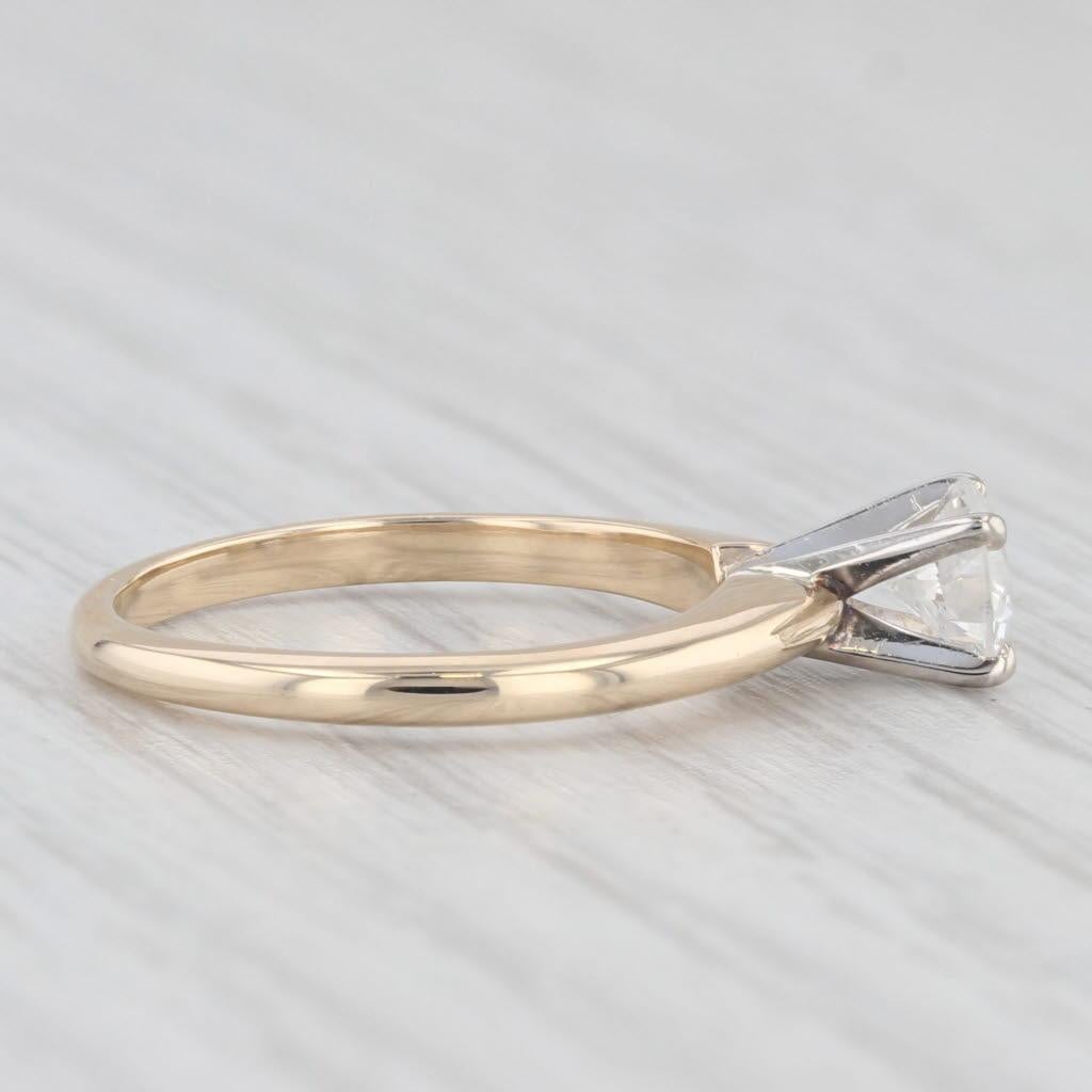 0.50ct VS2 Round Diamond Solitaire Engagement Ring 14k Yellow White Gold Size 5 In Good Condition In McLeansville, NC