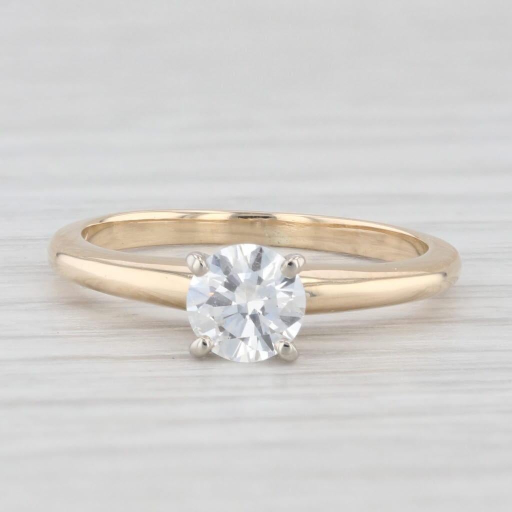 Women's 0.50ct VS2 Round Diamond Solitaire Engagement Ring 14k Yellow White Gold Size 5