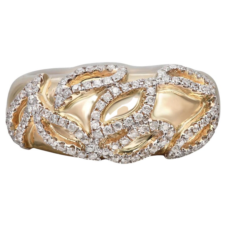 0.50Cttw Prong Set Round Cut Diamond Band Ring 14K Yellow Gold Size 7.5 ...