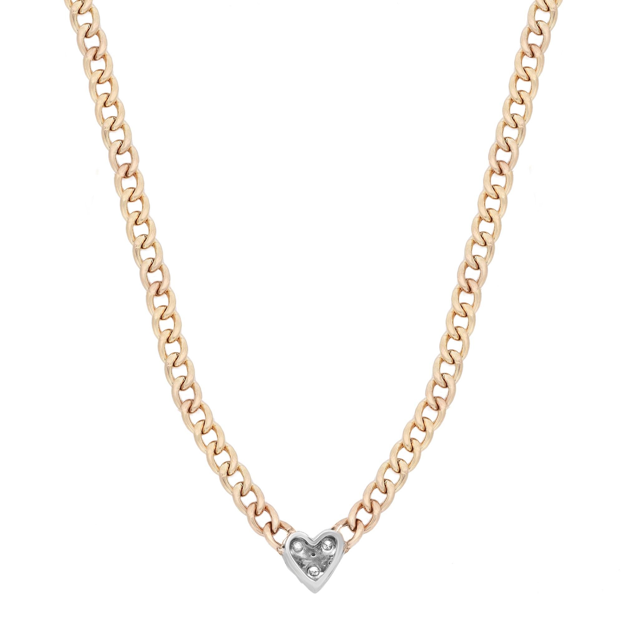 This beautiful diamond heart pendant necklace is a must have for your jewelry collection. Crafted in fine 14k yellow and white gold. It features 0.50 carat of prong set dazzling round brilliant cut diamonds encrusted in a heart shape shank giving an