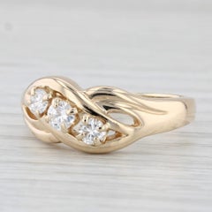 0.50ctw 3-Stone Diamond Ring 14k Yellow Gold Size 8.75