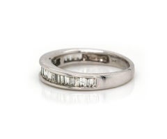 0.50ctw Baguette Diamond Wedding Band Ring in 14K White Gold