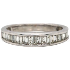 0.50ctw Baguette Diamond Wedding Band Ring in 14K White Gold