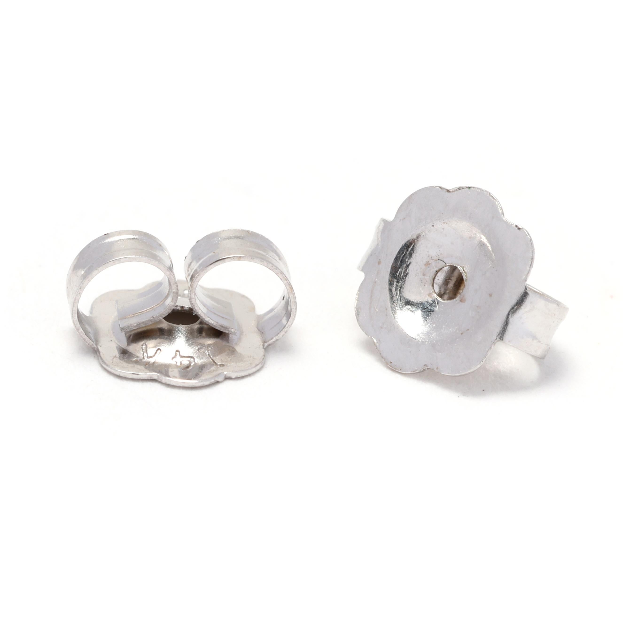 0.50ctw Diamond and Gold Studs, 14k White Gold, Dainty Stud Earrings In Good Condition For Sale In McLeansville, NC