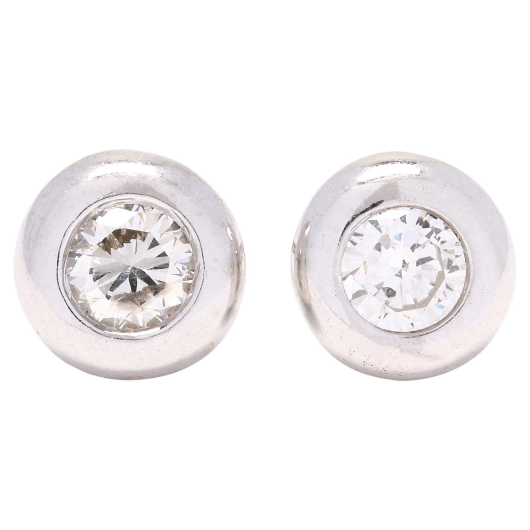 0.50ctw Diamond and Gold Studs, 14k White Gold, Dainty Stud Earrings (Boucles d'oreilles délicates)