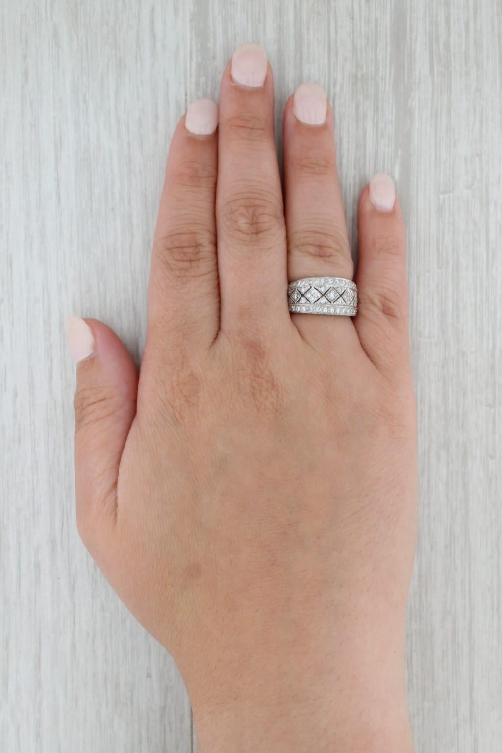 0.50ctw Diamond Argyl Pattern Ring 14k White Gold Size 6.25 For Sale 1