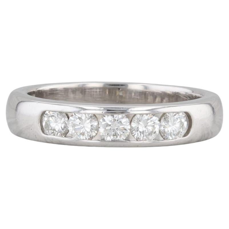 0.50ctw Diamond Band Platinum Wedding Anniversary Ring Stackable Ring Size 6.5 For Sale