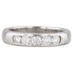 0,50 Karat Diamantband Platin Hochzeit Jahrestag Ring Stapelbarer Ring Größe 6,5