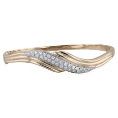 0.50ctw Diamond Bypass Bangle Bracelet 14k Yellow Gold 6.5" 0.50ctw Diamond Bypass Bangle Bracelet 14k Yellow Gold 6.5"