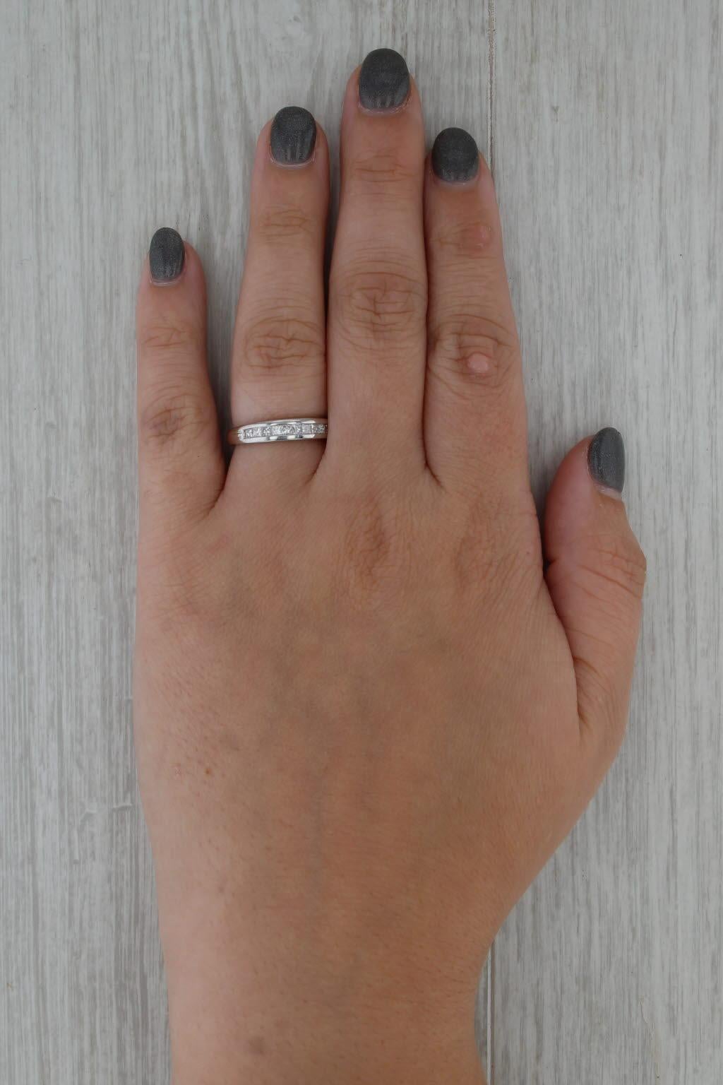 0.50ctw Diamond Channel Set Wedding Band 900 Platinum Size 6.5 Stackable Ring For Sale 2