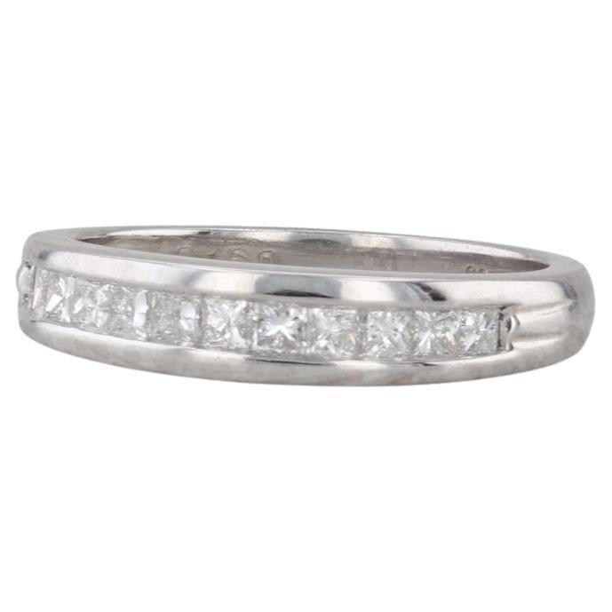 0.50ctw Diamante Canal Anillo de Boda 900 Platino Talla 6.5 Anillo Apilable