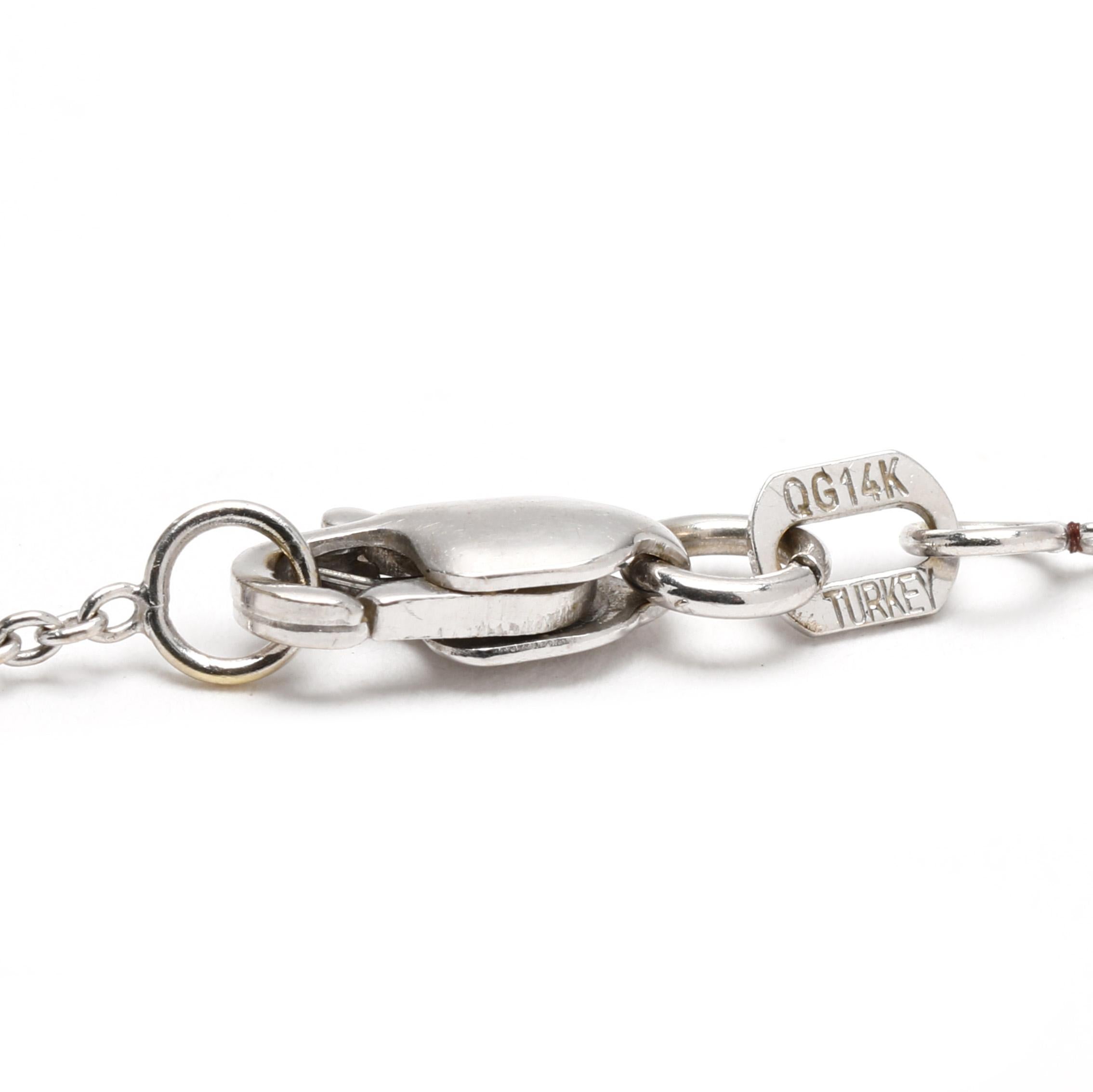 Collier pendentif cercle en or blanc 14k avec diamant de 0,50ctw, longueur 16 pouces Bon état - En vente à McLeansville, NC