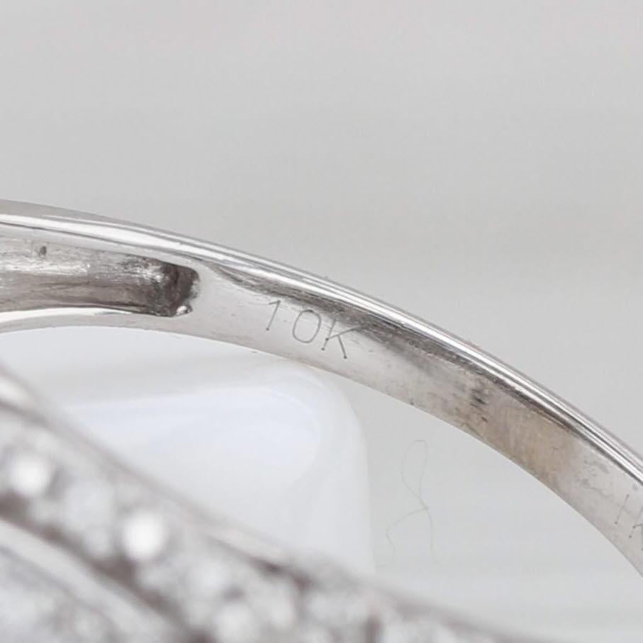 0.50ctw Diamond Cluster Halo Engagement Ring 10k White Gold Size 7.25 en vente 3