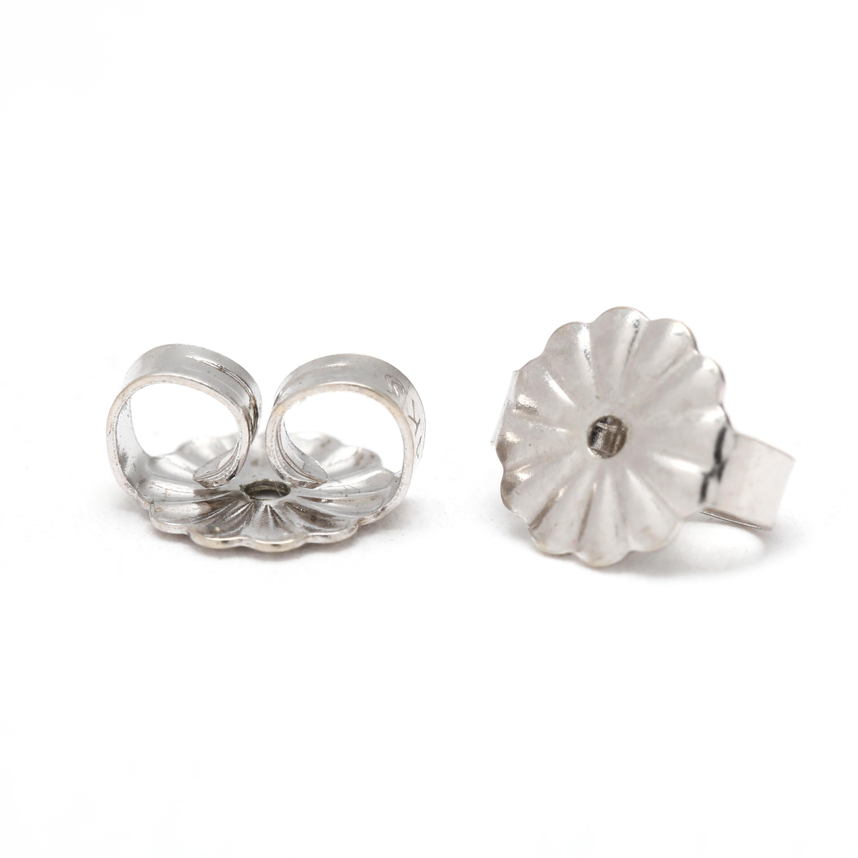 Taille ronde Boucles d'oreilles grappe de diamants de 0,50ctw, or blanc 14k, à porter tous les jours en vente