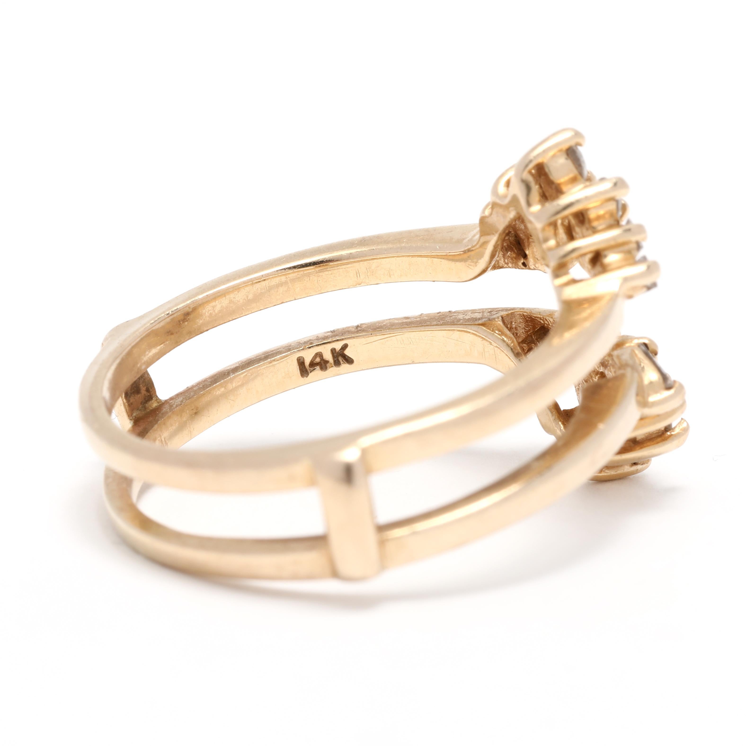 Brilliant Cut 0.50ctw Diamond Cluster Wedding Ring Jacket, 14k Yellow Gold, Ring