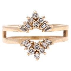 Vintage 0.50ctw Diamond Cluster Wedding Ring Jacket, 14k Yellow Gold, Ring