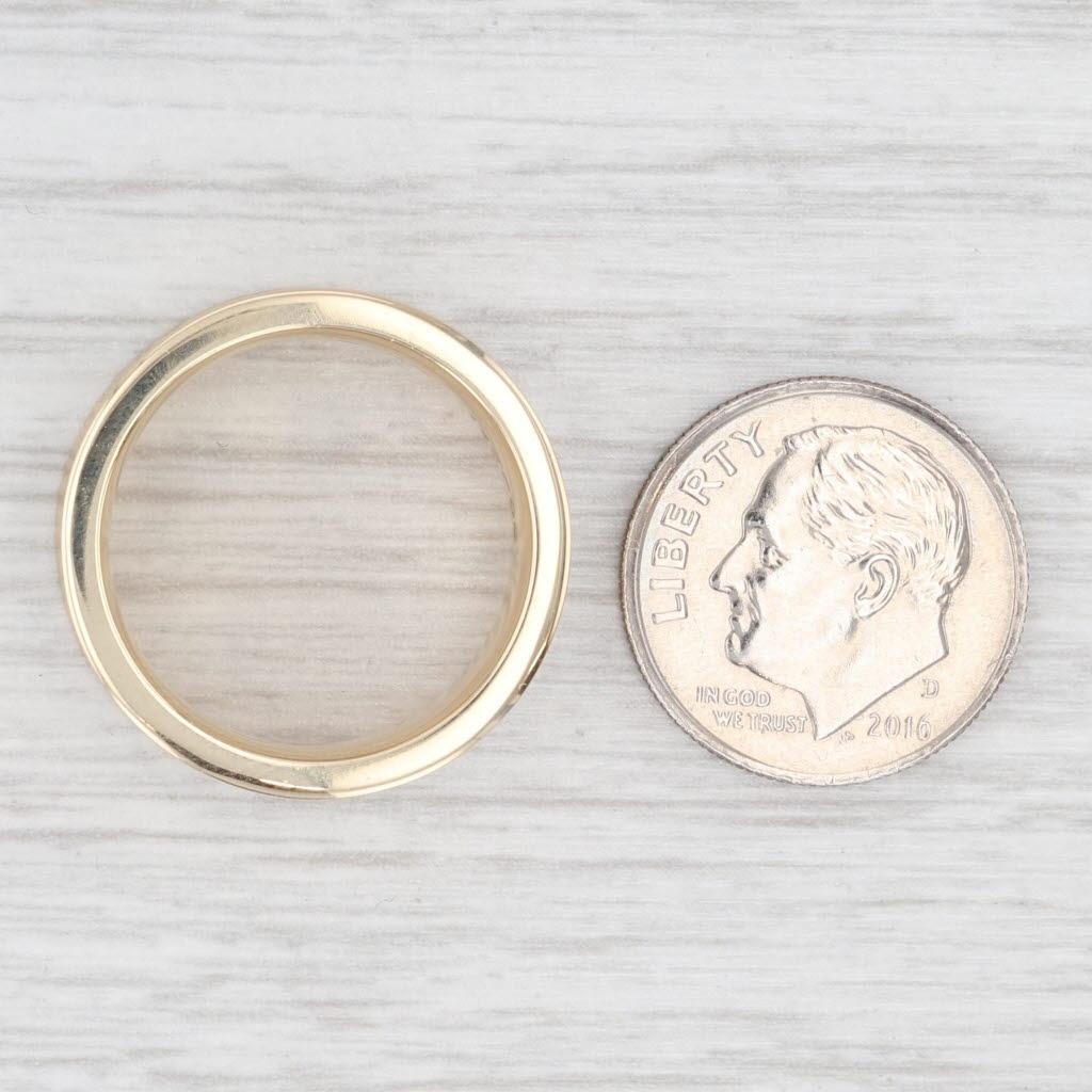 0,50ctw Diamant konturierte Ewigkeit Ring 14k Gelbgold Größe 7 Wide Band im Zustand „Gut“ im Angebot in McLeansville, NC