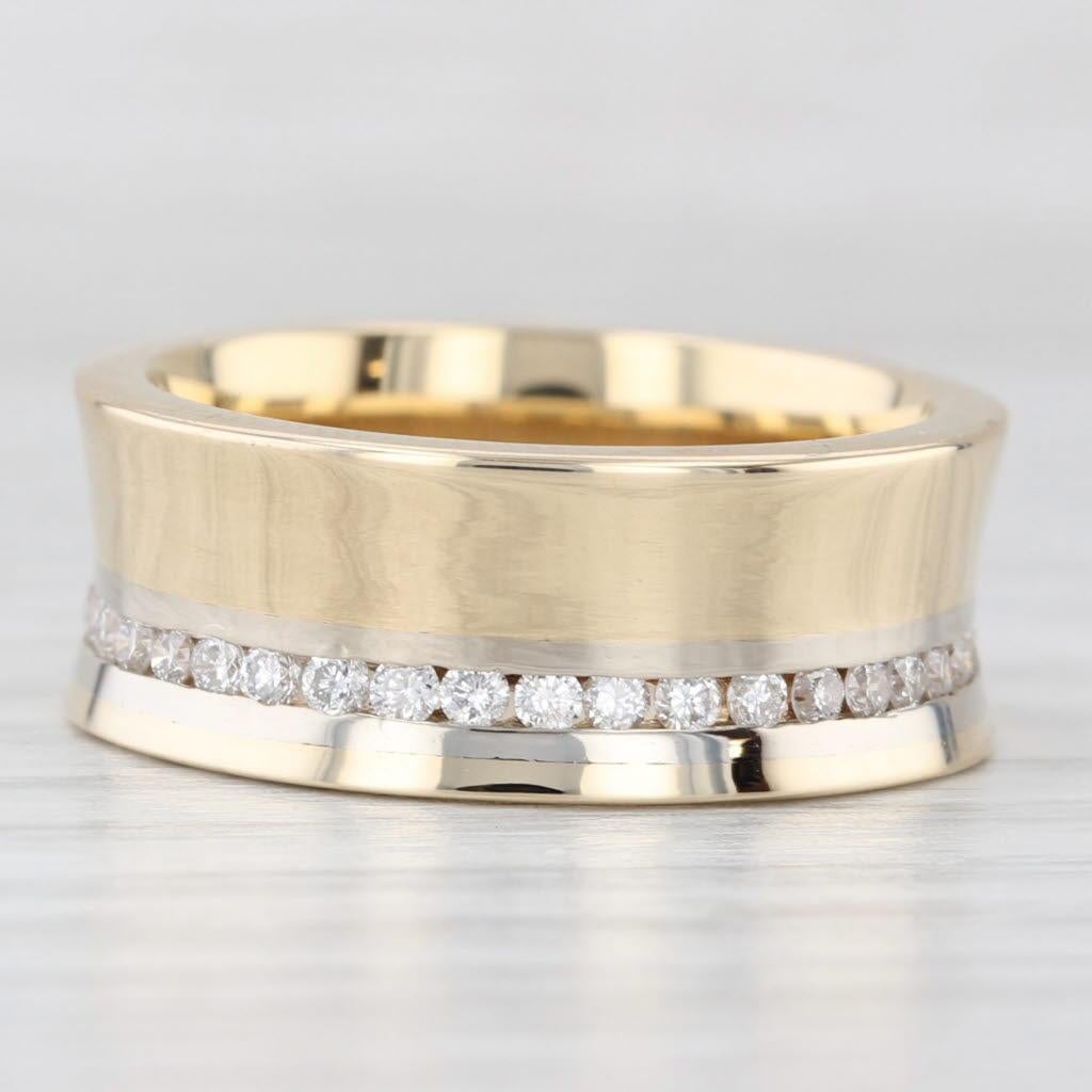 0,50ctw Diamant konturierte Ewigkeit Ring 14k Gelbgold Größe 7 Wide Band für Damen oder Herren im Angebot